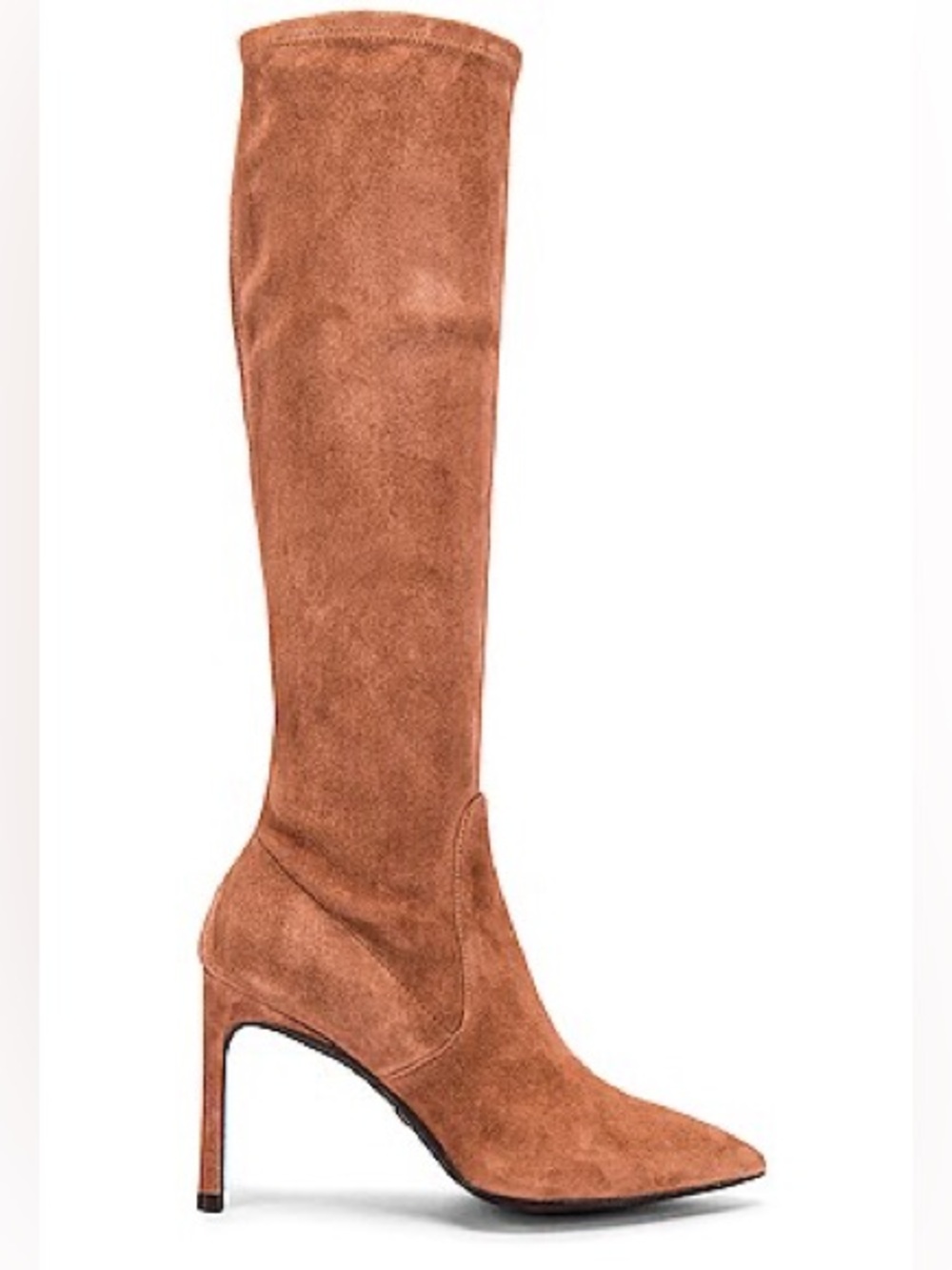 Stuart Weitzman Wanessa Brown Suede Knee-High Pointed-Toe Stiletto Boots